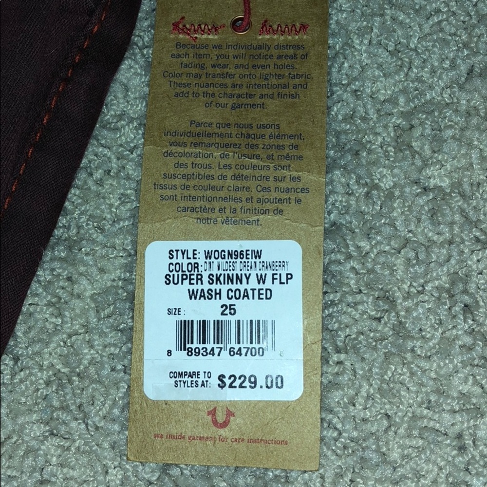 Red True Religion jeans